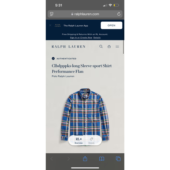 Polo Ralph Lauren Performance Flannel Shirt Men's Large Long Sleeve Button Down - Picture 10 of 10